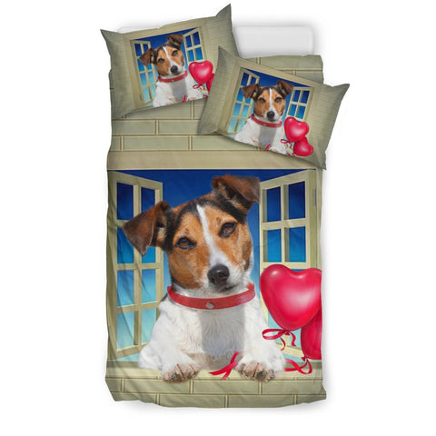 Jack Russell Terrier on window with love Print Bedding Sets-Free Shipping