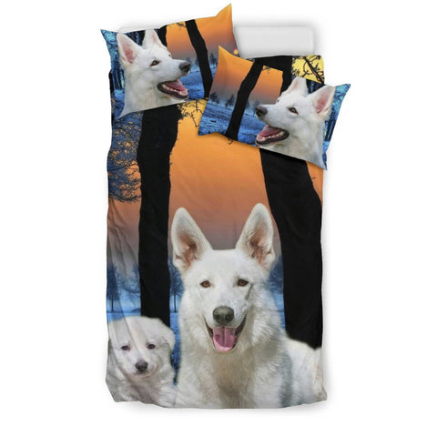 Cute White Shepherd Dog Print Bedding Set- Free Shipping