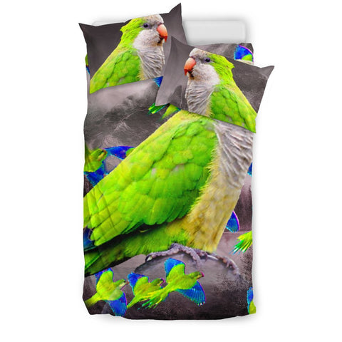 Monk Parakeet Parrot Print Bedding Set-Free Shipping