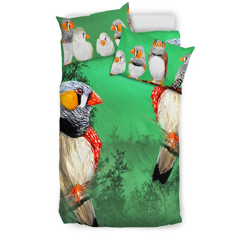 Zebra Finch Bird Print Bedding Set-Free Shipping