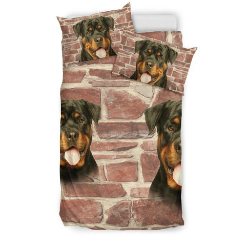 Laughing Rottweiler Dog Print Bedding Set- Free Shipping