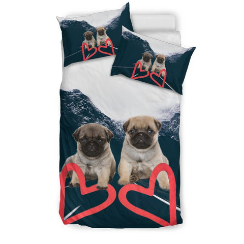 Cute Pug Puppies With Love Print Bedding Sets-Free Shipping