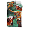 Beautiful Texas Longhorn Cattle (Cow) Print Bedding Set-Free Shipping