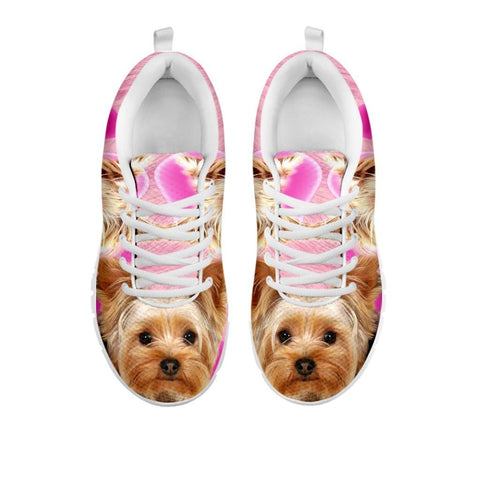 Yorkshire Terrier On Pink Print Running Shoes For Women- Free Shipping- For 24 Hours Only