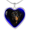 Amazing Rottweiler Dog Print Heart Charm Necklaces-Free Shipping