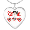Japanese Chin Print Heart Charm Luxury Necklace -Free Shipping