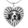 Cute Beagle Print Heart Charm Necklace-Free Shipping