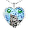 Cute American Shorthair Print Heart Pendant Luxury Necklace-Free Shipping