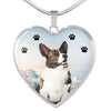 Cardigan Welsh Corgi Print Heart Pendant Luxury Necklace-Free Shipping