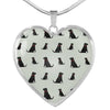 Labrador Retriever Pattern Print Luxury Heart Charm Necklace -Free Shipping