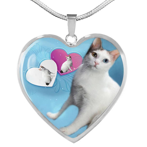 Japanese Bobtail Cat Heart Pendant Luxury Necklace-Free Shipping