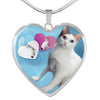 Japanese Bobtail Cat Heart Pendant Luxury Necklace-Free Shipping