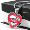 Bearded Collie Print Heart Pendant Luxury Necklace-Free Shipping