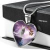 Turkish Angora Cat Print Heart Pendant Luxury Necklace-Free Shipping