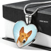 Basenji Dog Print Heart Pendant Luxury Necklace-Free Shipping
