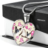 Siamese Cat Print Heart Pendant Luxury Necklace-Free Shipping
