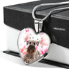 Cesky Terrier Print Heart Pendant Luxury Necklace-Free Shipping