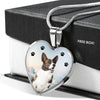 Cardigan Welsh Corgi Print Heart Pendant Luxury Necklace-Free Shipping