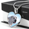 Central Asian Shepherd Dog Print Heart Pendant Luxury Necklace-Free Shipping