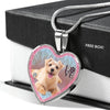 Norfolk Terrier Dog Print Heart Charm Necklaces-Free Shipping