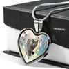 Lovely Korat Cat Print Heart Charm Necklaces-Free Shipping