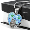 Cute American Shorthair Print Heart Pendant Luxury Necklace-Free Shipping