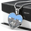 Cute British Shorthair Cat Print Heart Pendant Luxury Necklace-Free Shipping