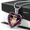 Javanese Cat Print Heart Charm Necklaces-Free Shipping