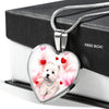 West Highland White Terrier Print Heart Pendant Luxury Necklace-Free Shipping