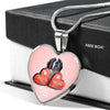 Saint Bernard Dog Print Heart Pendant Luxury Necklace-Free Shipping