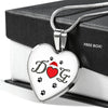Dog With Paws Print Heart Pendant Luxury Necklace-Free Shipping