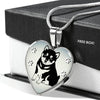 Shiba Inu Dog Print Heart Charm Necklaces-Free Shipping