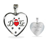 Dog With Paws Print Heart Pendant Luxury Necklace-Free Shipping