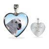Central Asian Shepherd Dog Print Heart Pendant Luxury Necklace-Free Shipping