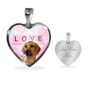 Cute Rhodesian Ridgeback Dog Print Heart Pendant Luxury Necklace-Free Shipping