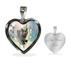 Lovely Korat Cat Print Heart Charm Necklaces-Free Shipping