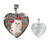 Persian Cat Print Heart Pendant Luxury Necklace-Free Shipping