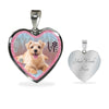 Norfolk Terrier Dog Print Heart Charm Necklaces-Free Shipping