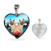 Cairn Terrier Print Heart Pendant Luxury Necklace-Free Shipping