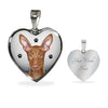 Cute Pharaoh Hound Print Heart Pendant Luxury Necklace-Free Shipping
