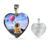 Spanish Mastiff Dog Print Heart Pendant Luxury Necklace-Free Shipping