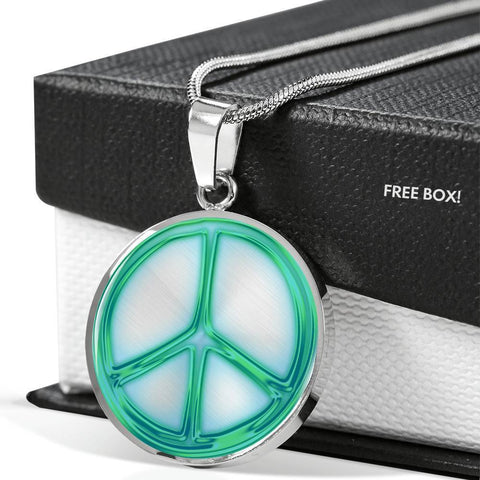 Glowing Peace Sign Print Luxury Necklace-Free Shipping