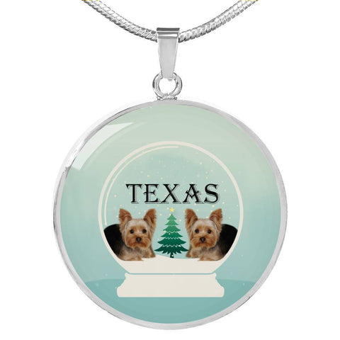 Yorkshire Terrier (Yorkie) Texas Print Luxury Necklace-Free Shipping