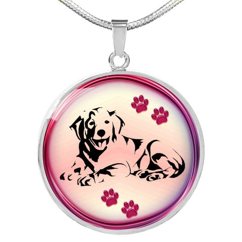 Golden Retriever Dog Print Luxury Necklace-Free Shipping