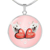 West Highland White Terrier (Westie) Print Circle Charm Luxury Necklace-Free Shipping