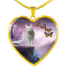 Turkish Angora Cat Print Heart Pendant Luxury Necklace-Free Shipping