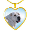 Central Asian Shepherd Dog Print Heart Pendant Luxury Necklace-Free Shipping