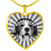 Cute Beagle Print Heart Charm Necklace-Free Shipping