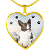 Cardigan Welsh Corgi Print Heart Pendant Luxury Necklace-Free Shipping