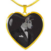 Amazing Great Dane Dog Print Heart Pendant Luxury Necklace-Free Shipping